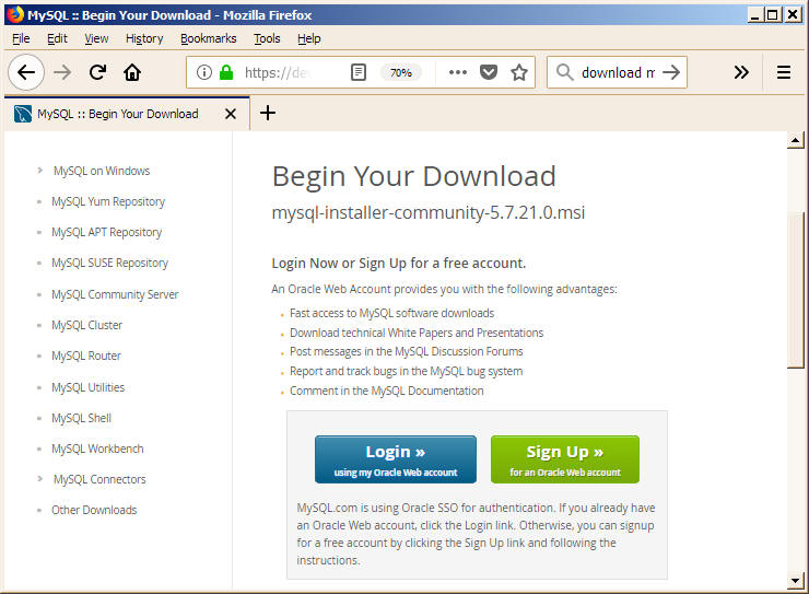 login mysql website