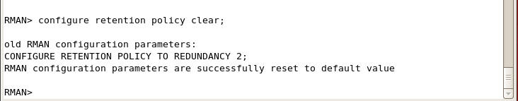 reset retention policy