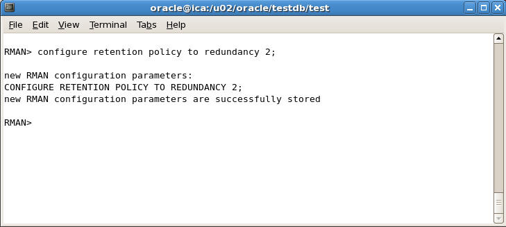 configure retention policy to redundancy