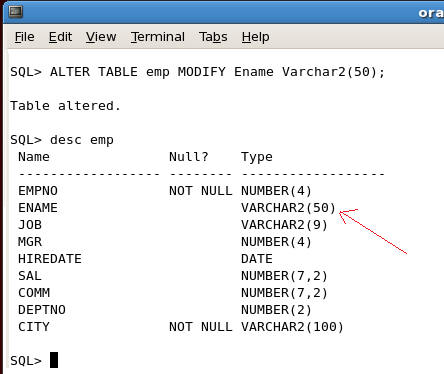 Oracle Alter Table Modify Column